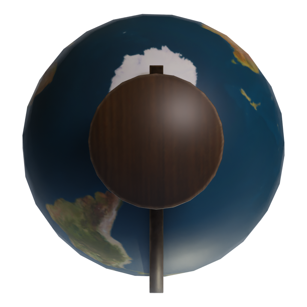 Bottom view of the Globe Free Low Poly 3D model