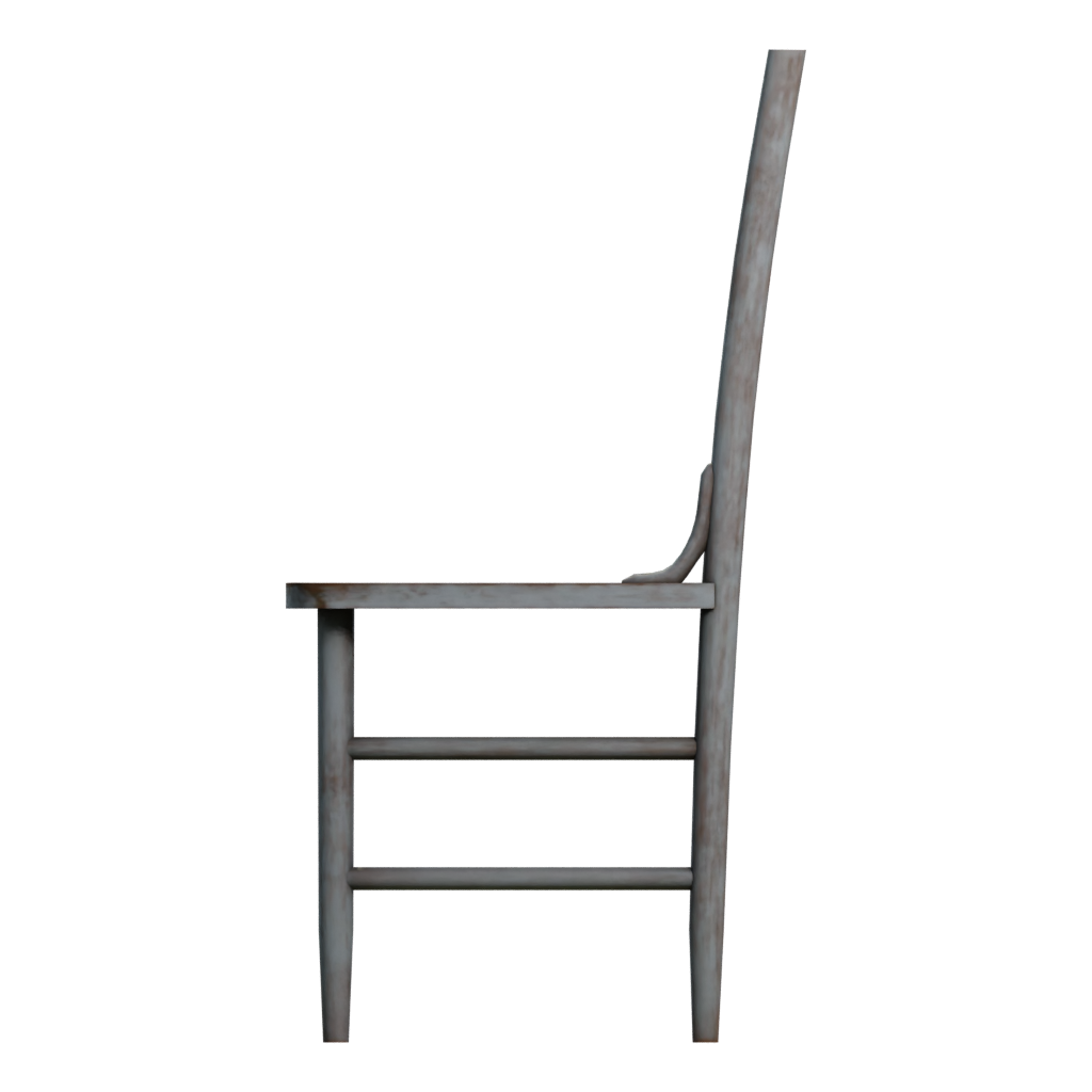 Left view of the Painted Wooden Chair 3D model