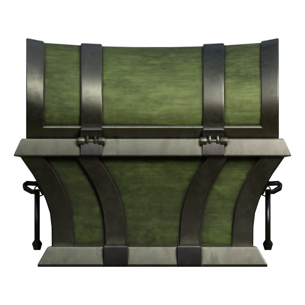 Back view of the Old Sanduk Box 3D model