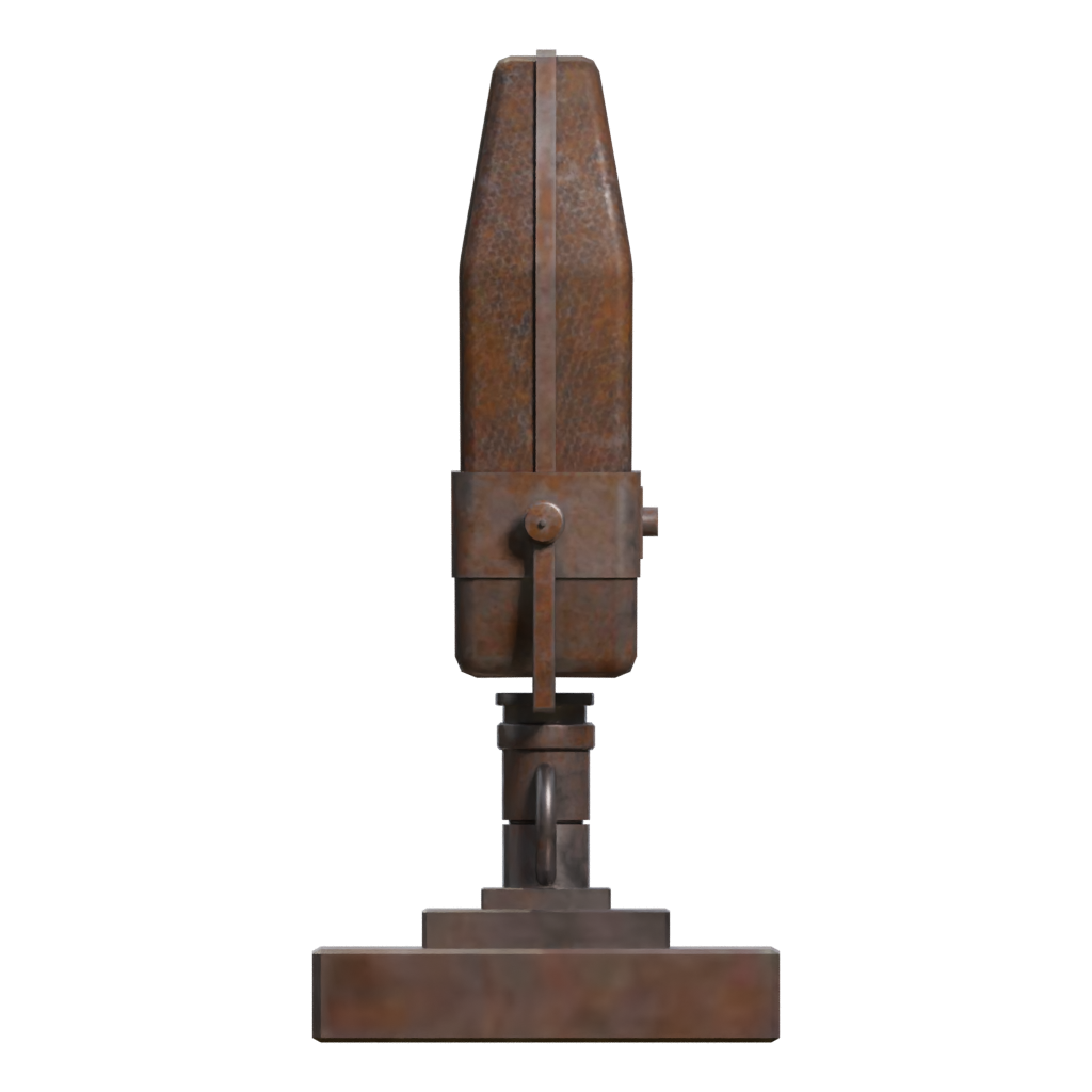 Left view of the Vintage Microphone 3D model