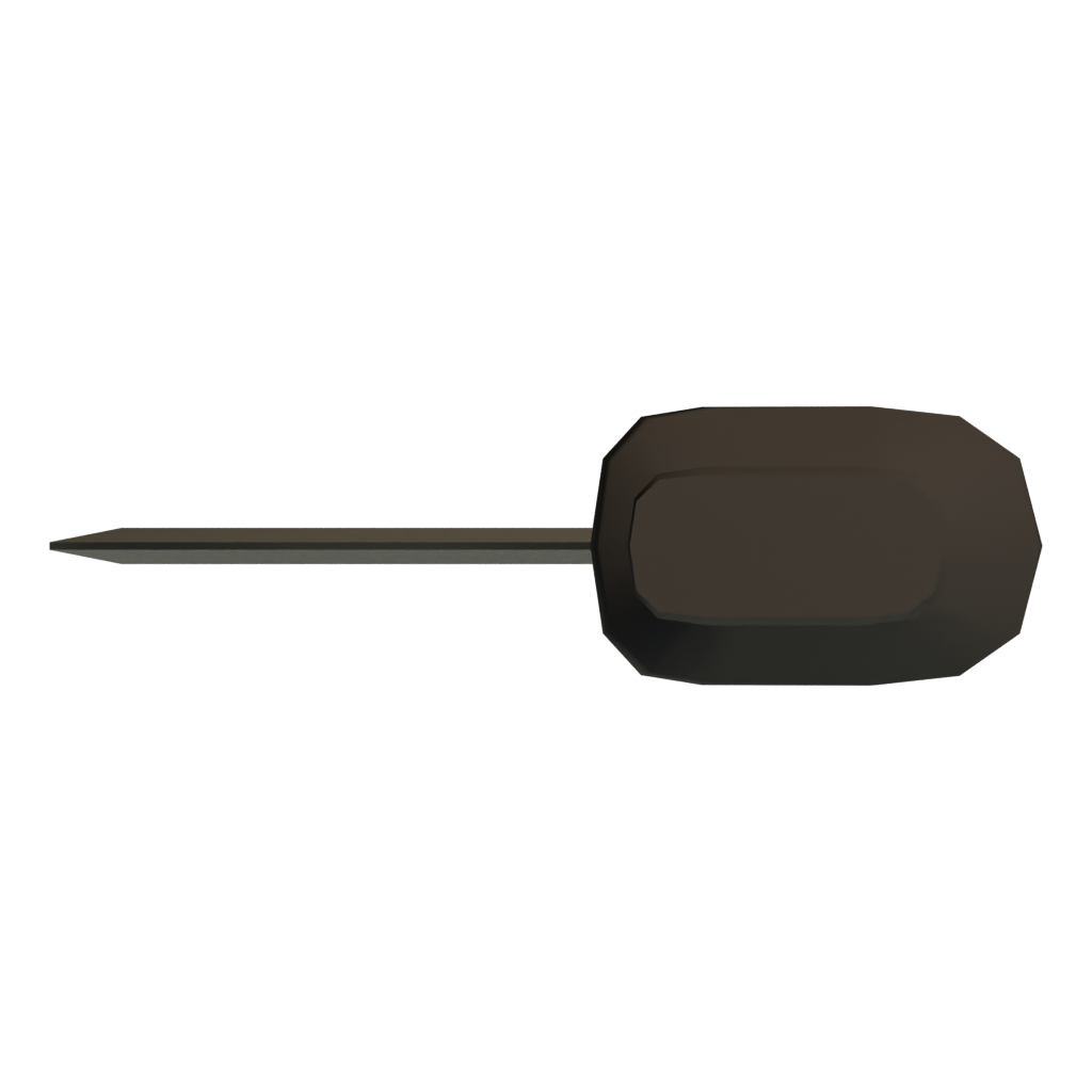 Bottom view of the Kukri 3D model