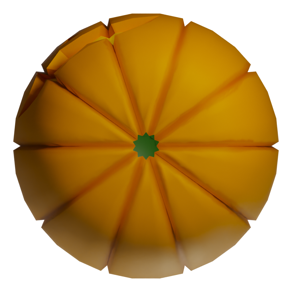 Bottom view of the Pumpkin For Halloween 3D model