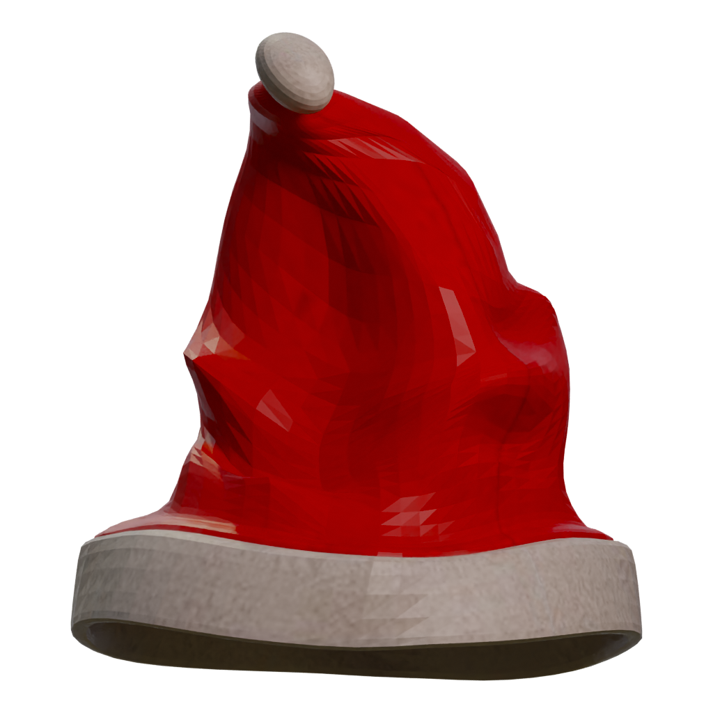 Right view of the Free Hand Painted Christmas Hat 3D model
