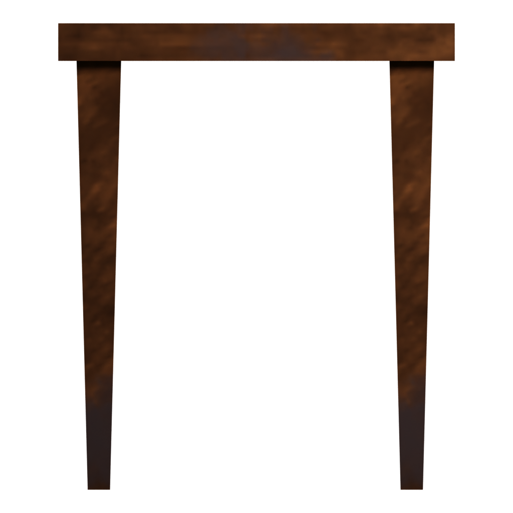 Left view of the Simple Wood Table 3D model