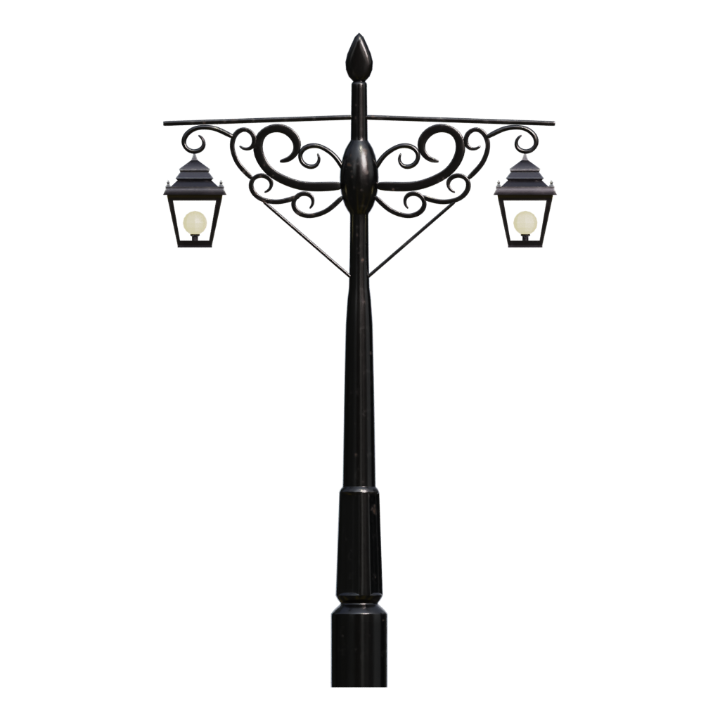 Back view of the Street Lamp PBR 3D model