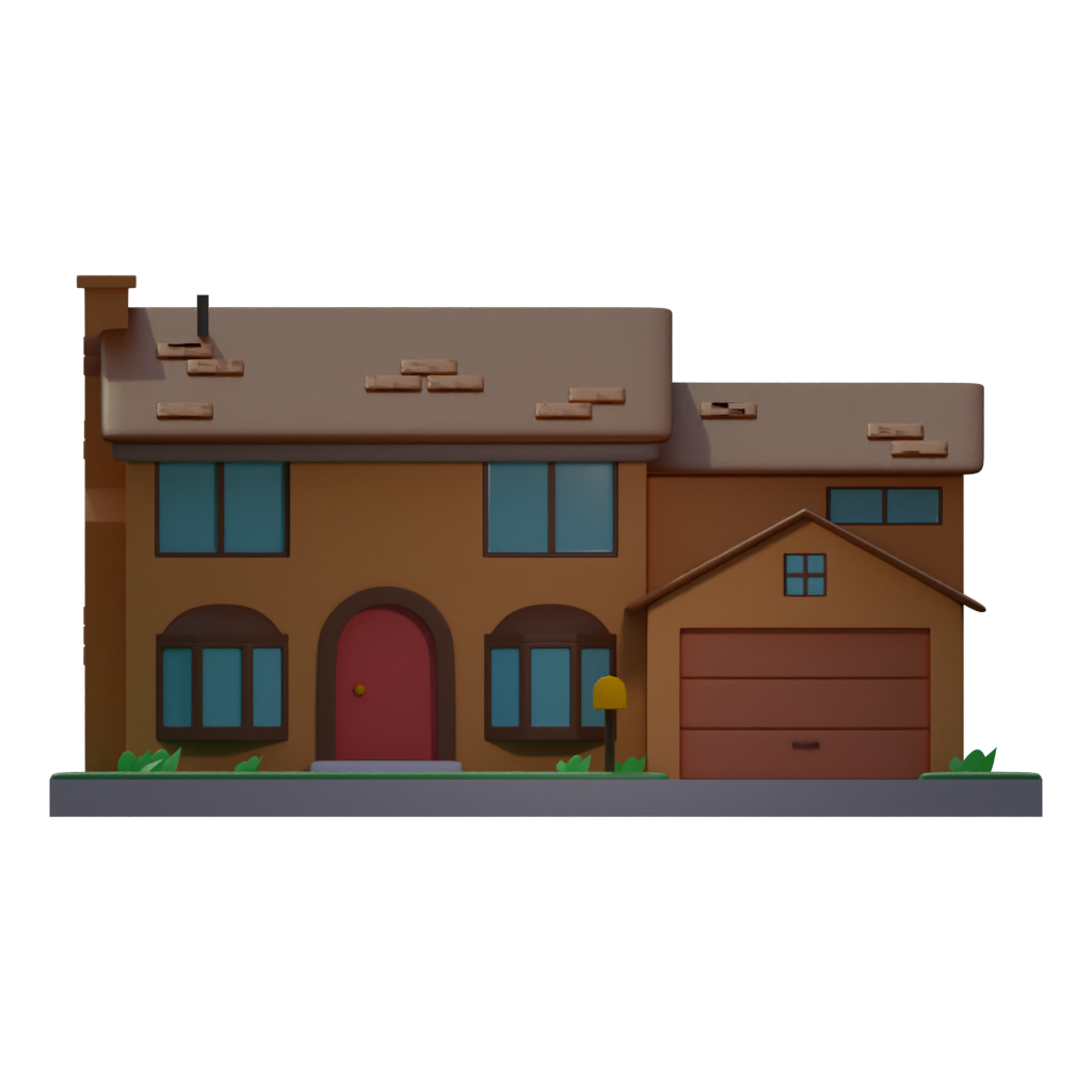 Left view of the Simpons House 3D model