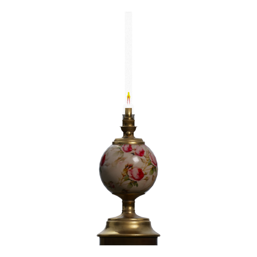Left view of the Vintage Oil Lamp 3D model