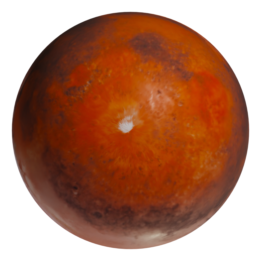 Bottom view of the Mars Planet With Low Polygons 3D model