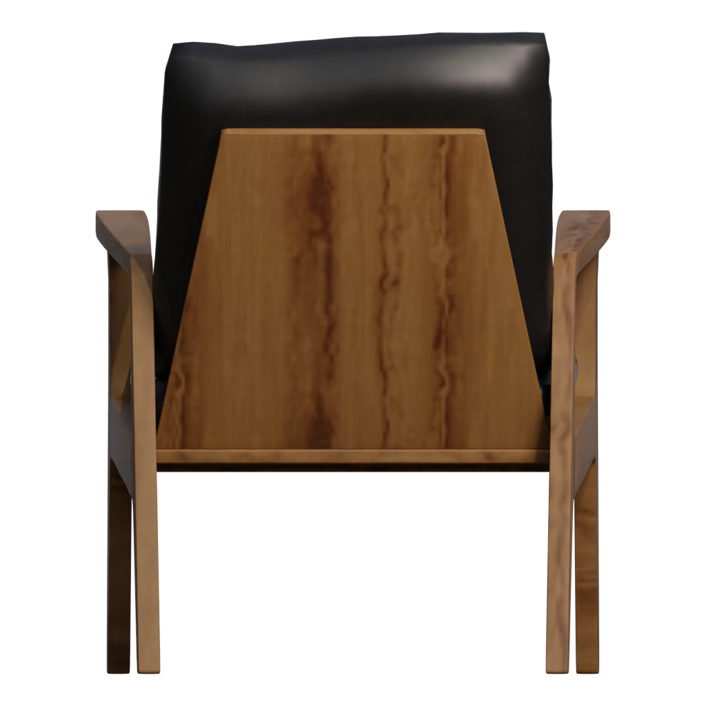 Back view of the Modern Arm Chair 3D model