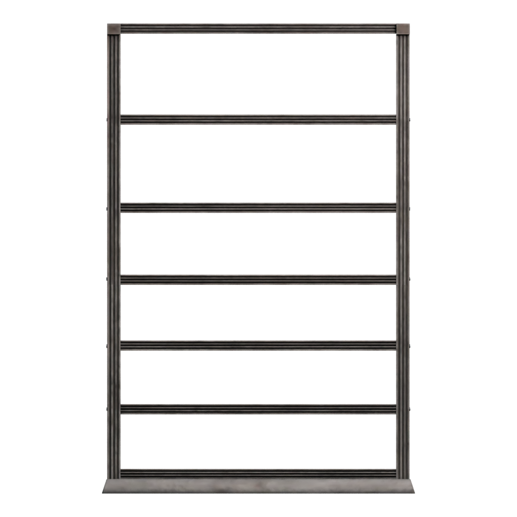 Front view of the Wooden Bookshelf Worn 3D model