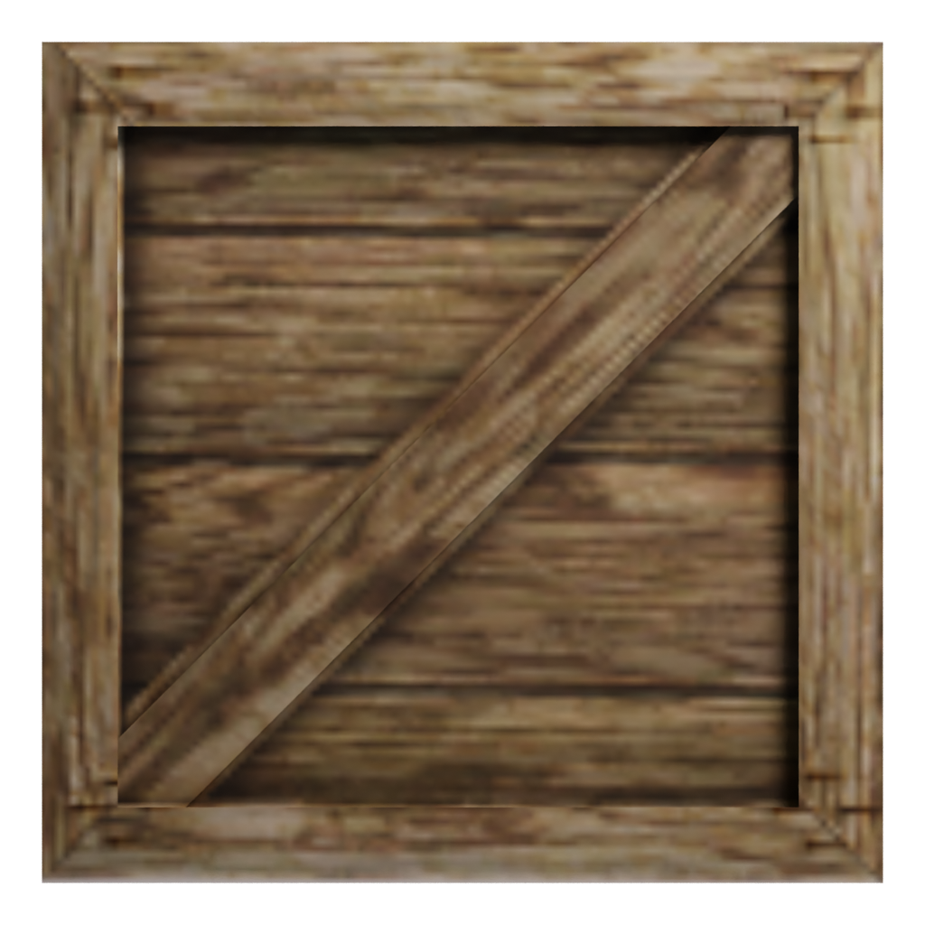 Bottom view of the Low Poly Wooden Crate 3D model