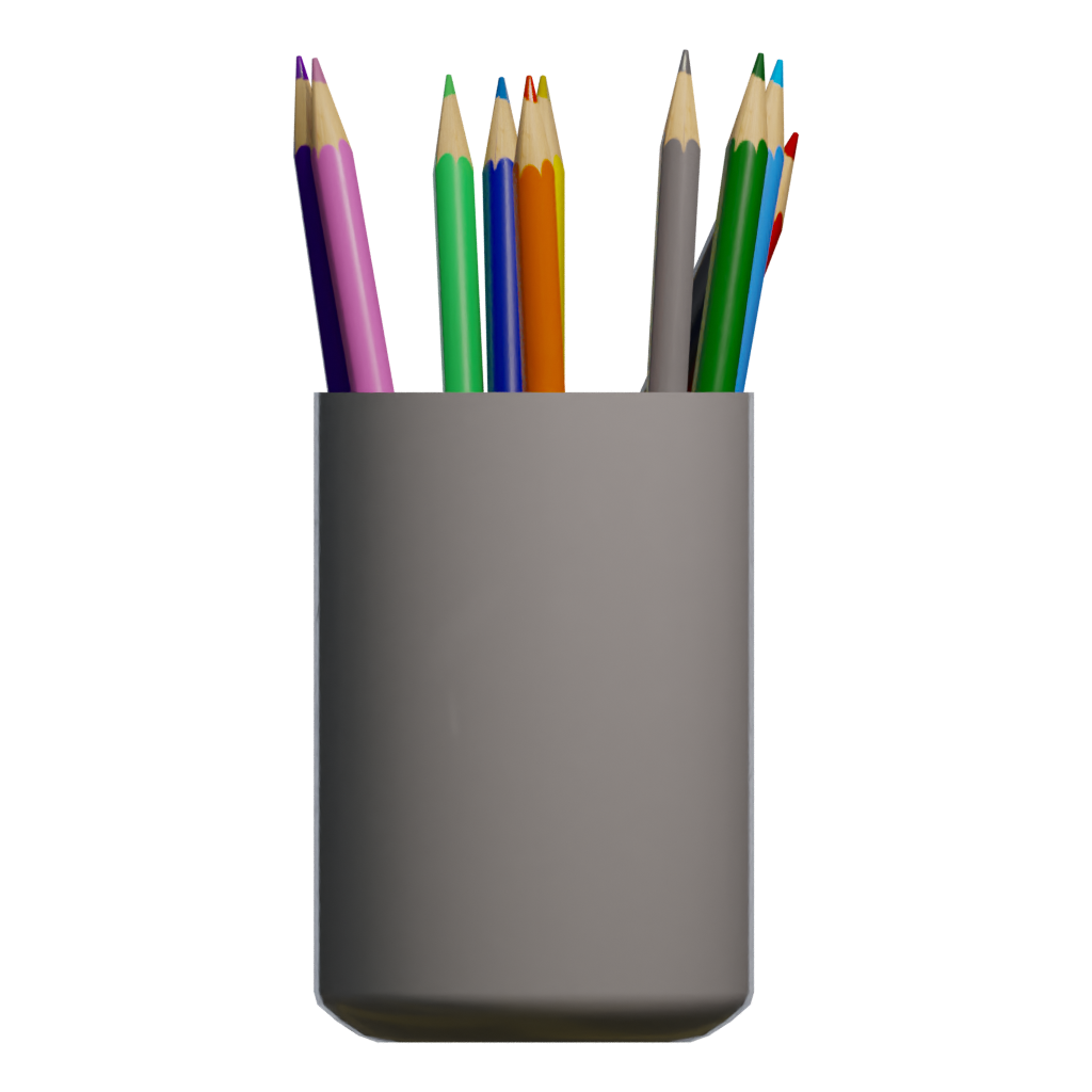 Back view of the Pencil Holder 3D model