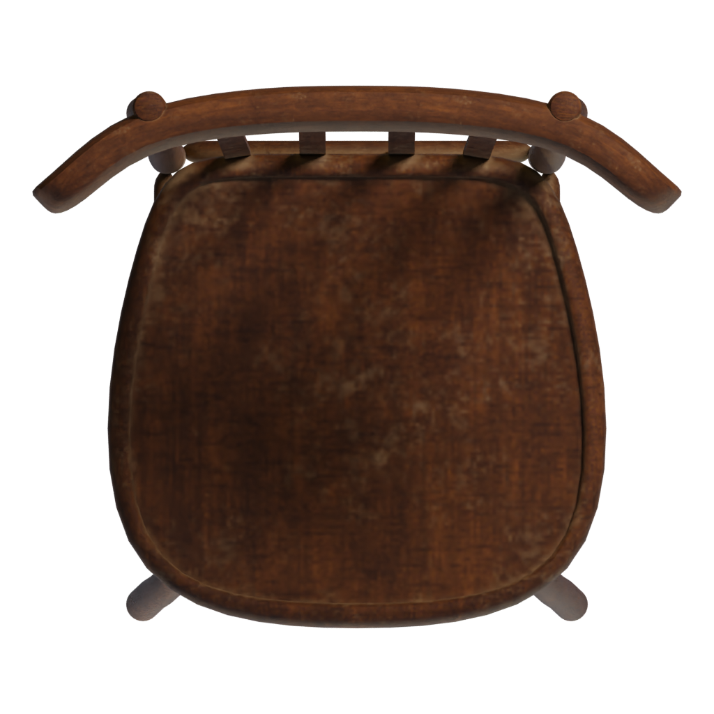 Top view of the Old Wood Chair 3D model