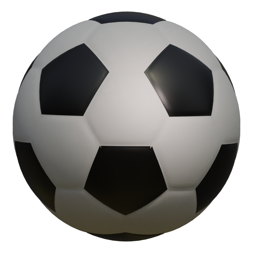 Back view of the Classic Soccer Ball 3D model