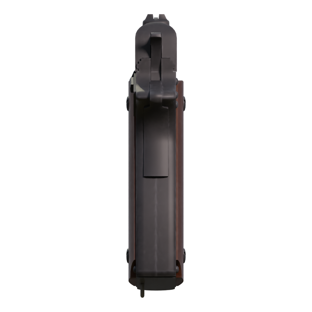 Left view of the Pistol M1911 Asset Weapon 3D model