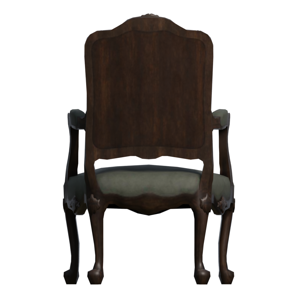 Back view of the Green Chair 3D model