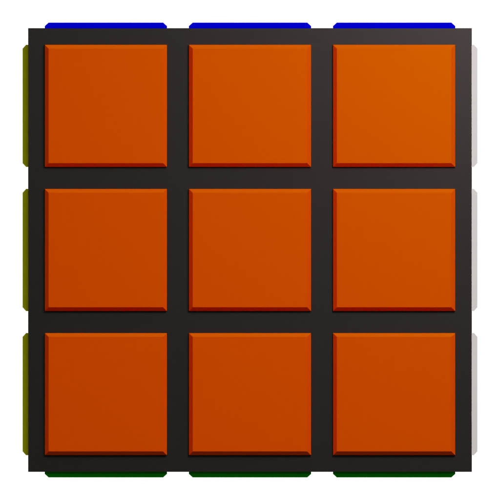 Back view of the Rubiks Cube 3D model