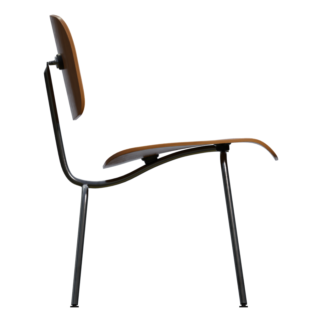 Right view of the Eames Dcm Chair 3D model
