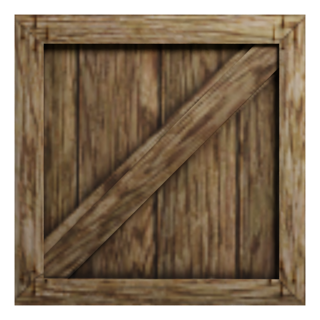 Left view of the Low Poly Wooden Crate 3D model