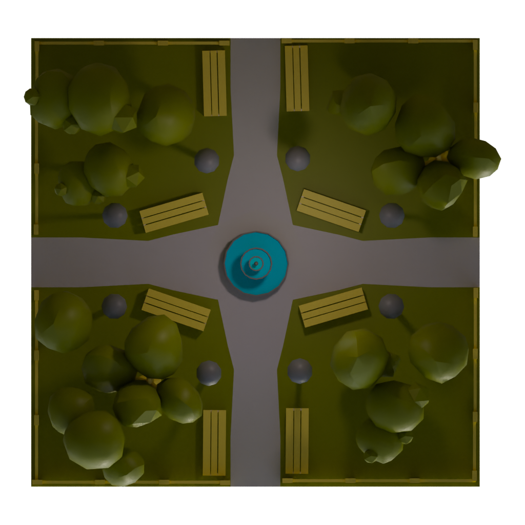 Top view of the Park Collection 3D model