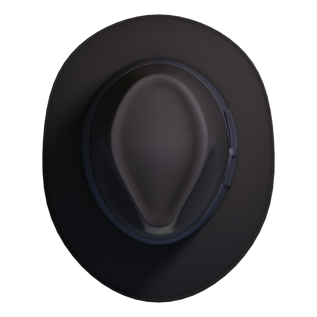 Top view of the Hat Fedora 3D model
