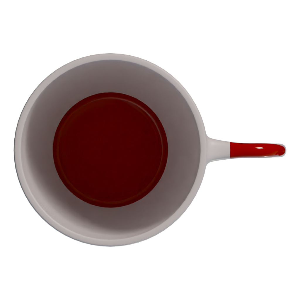 Top view of the Red Mug 3D model