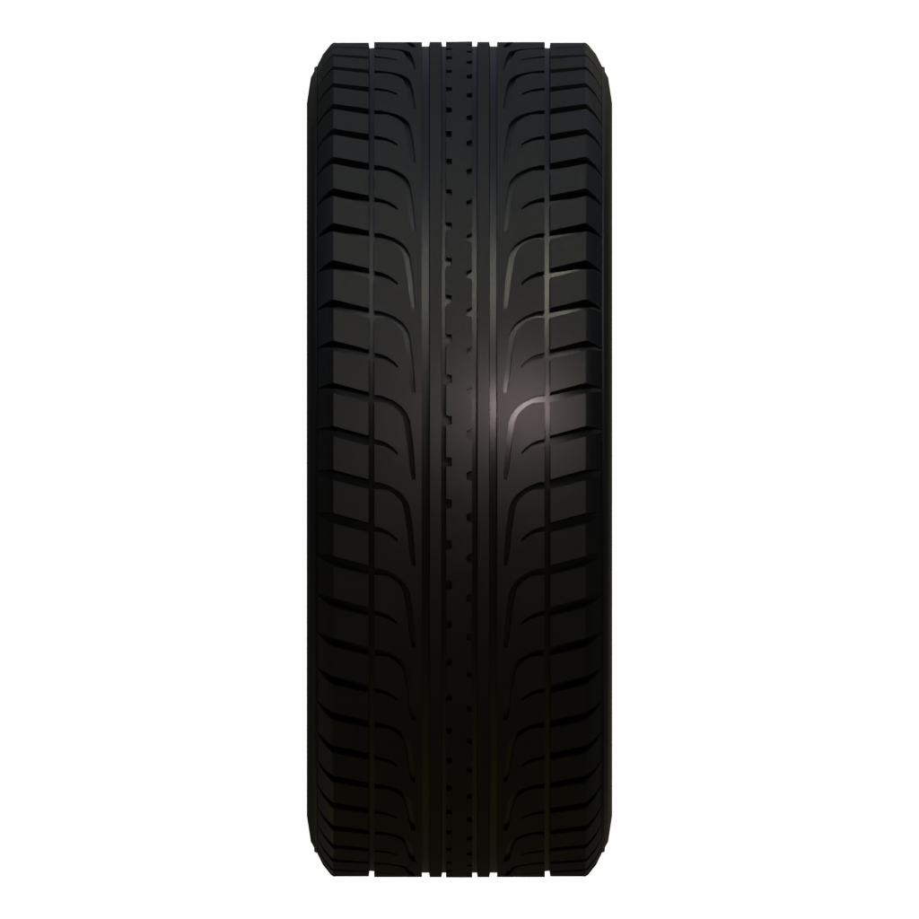 Back view of the Car Tire 3D model