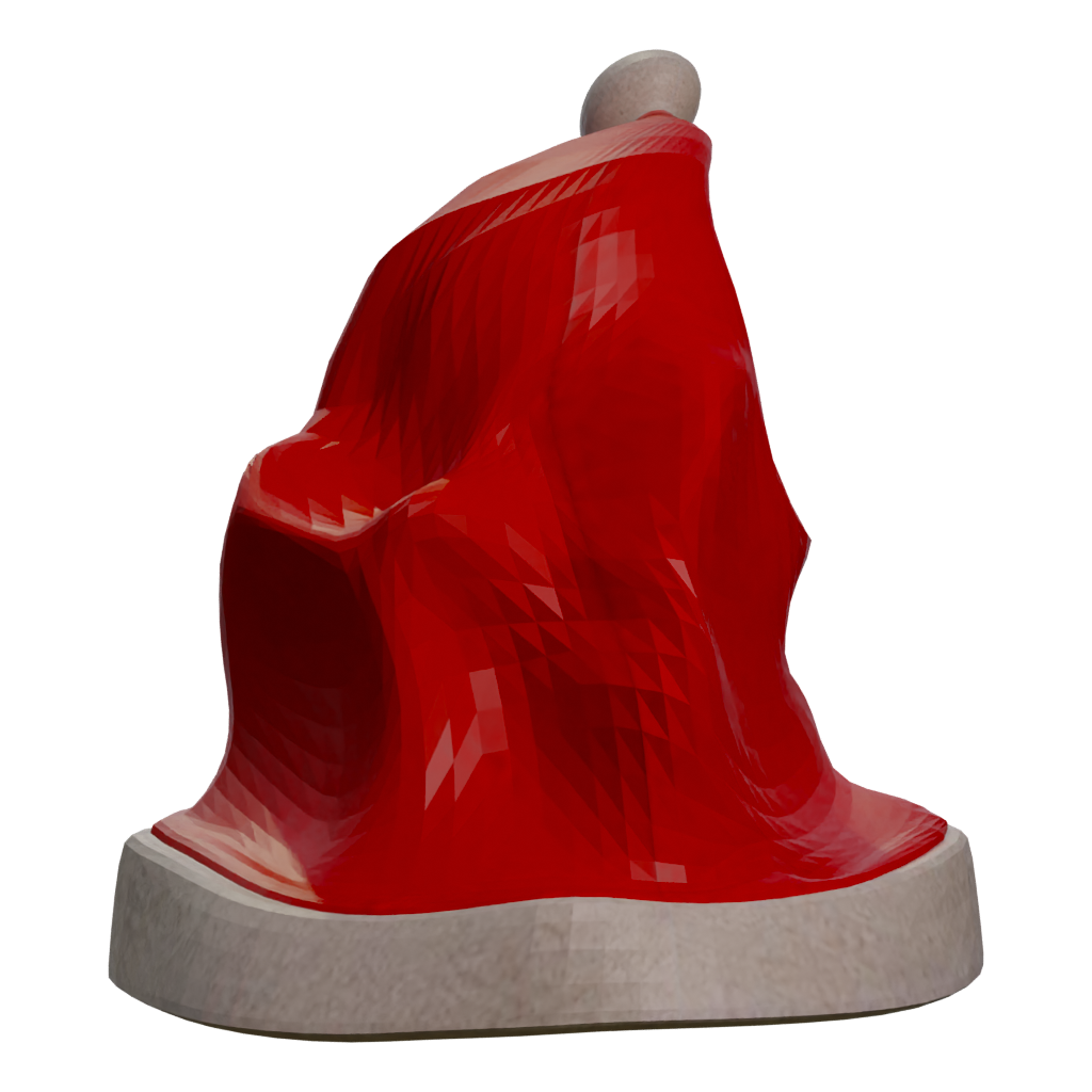 Left view of the Free Hand Painted Christmas Hat 3D model