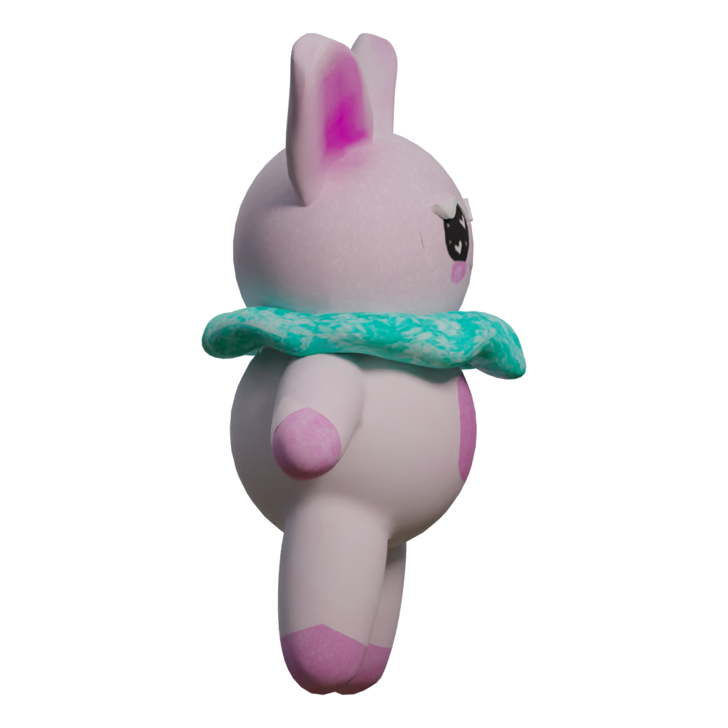 Right view of the Kawaii Rabbit Cute Stylized Game Ready Textures 3D model