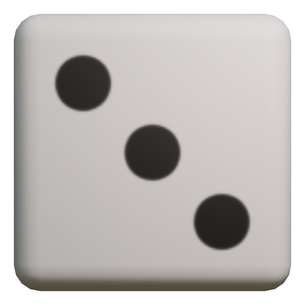Back view of the Dice 3D model