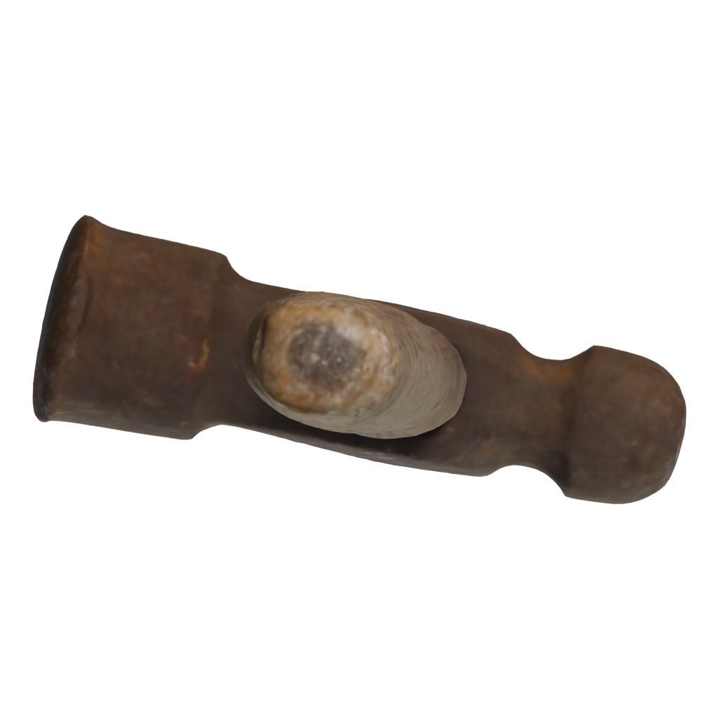 Bottom view of the Ball Peen Hammer PBR 3D model