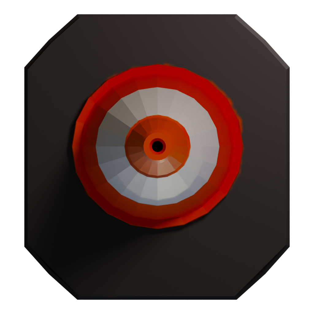Top view of the Traffic Cone Low Poly 3D model
