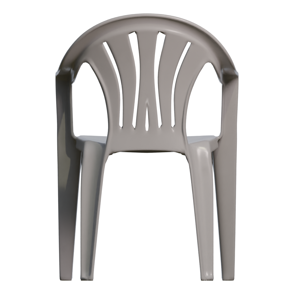 Back view of the Plastic Monobloc Chair 3D model