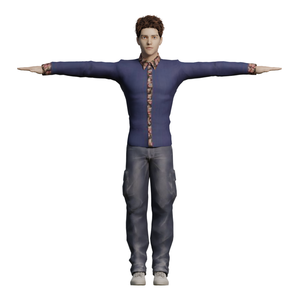 Front view of the Character Quidam Biped For 3Dsmax 3D model