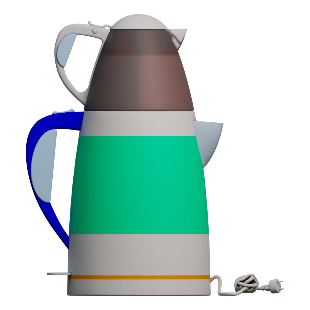 Back view of the Turkish Tea Machine 3D model