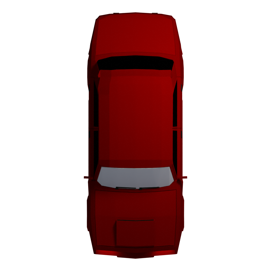 Top view of the Starter Car 3D model
