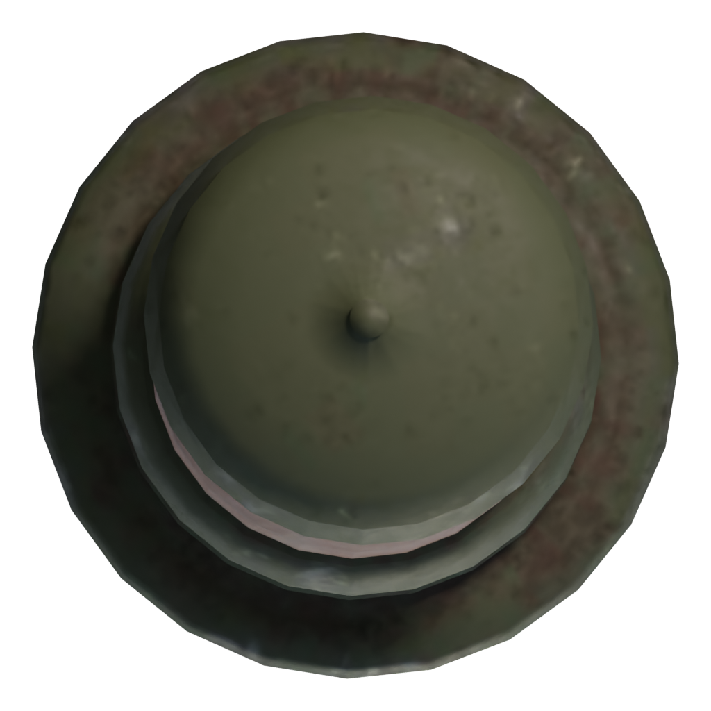 Bottom view of the Stielhandgranate 3D model