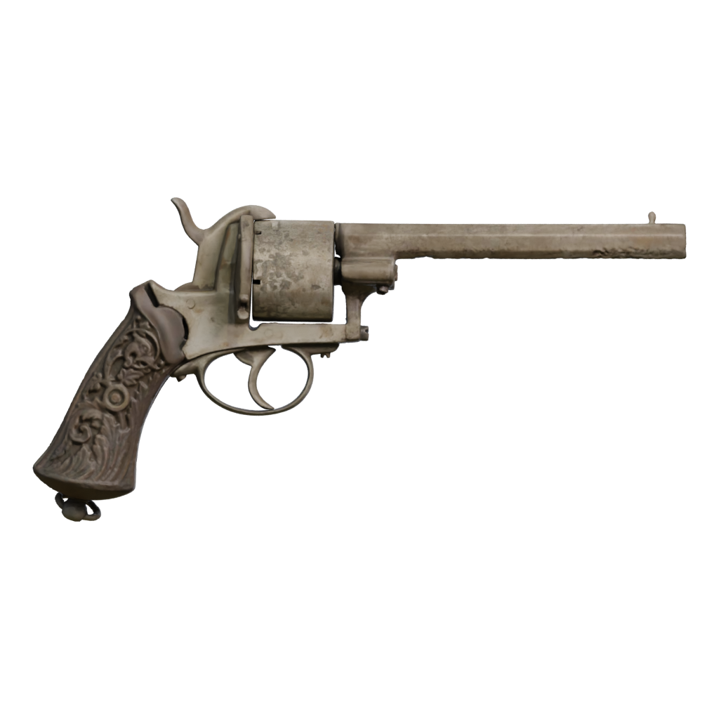 Back view of the Dueling Pistol 3D model