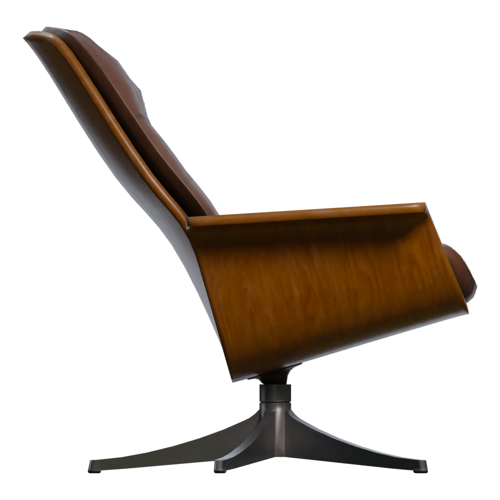 Right view of the Mid Century Lounge Chair 3D model