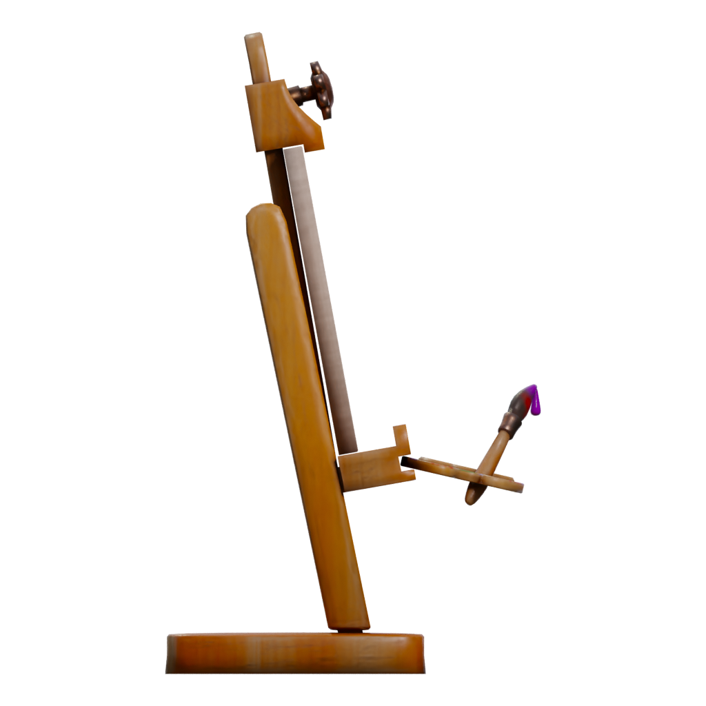 Right view of the Easel Cartoon 3D model
