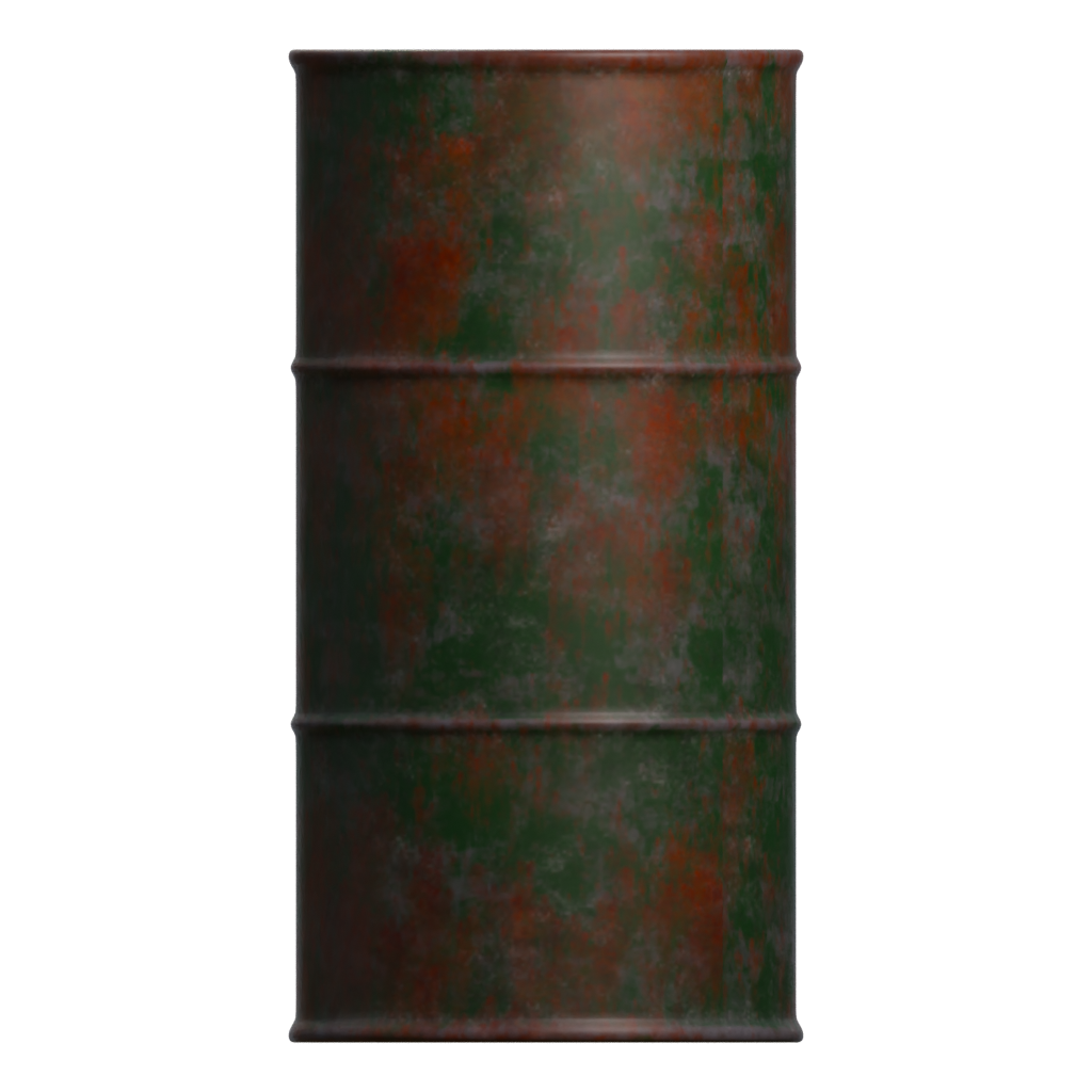 Right view of the Rusty Barrel 3D model