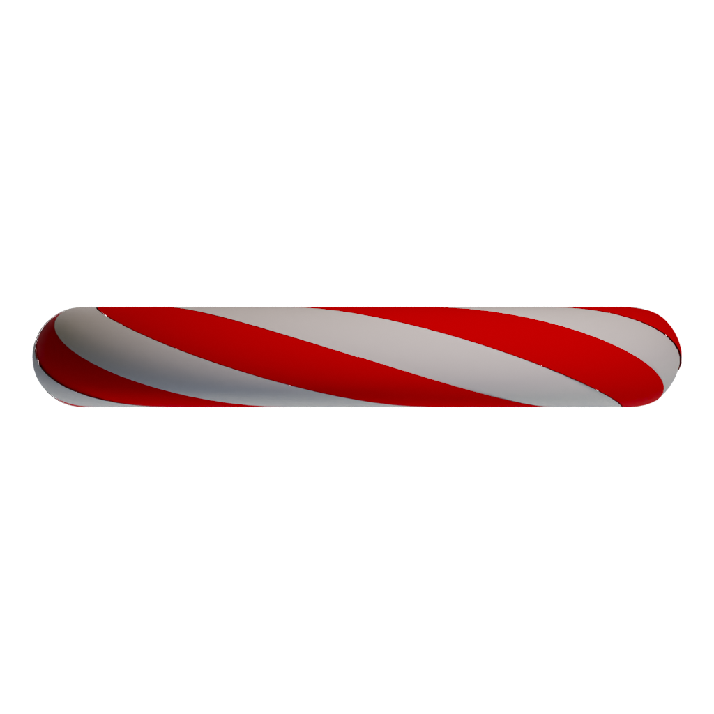 Top view of the Christmas Cane 3D model