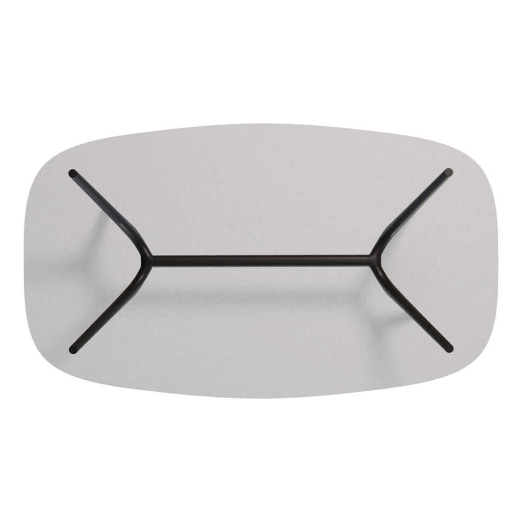 Bottom view of the Table Johann Oak Black 220 3D model