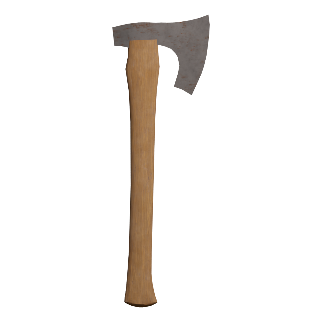 Back view of the Axe One Handed 3D model