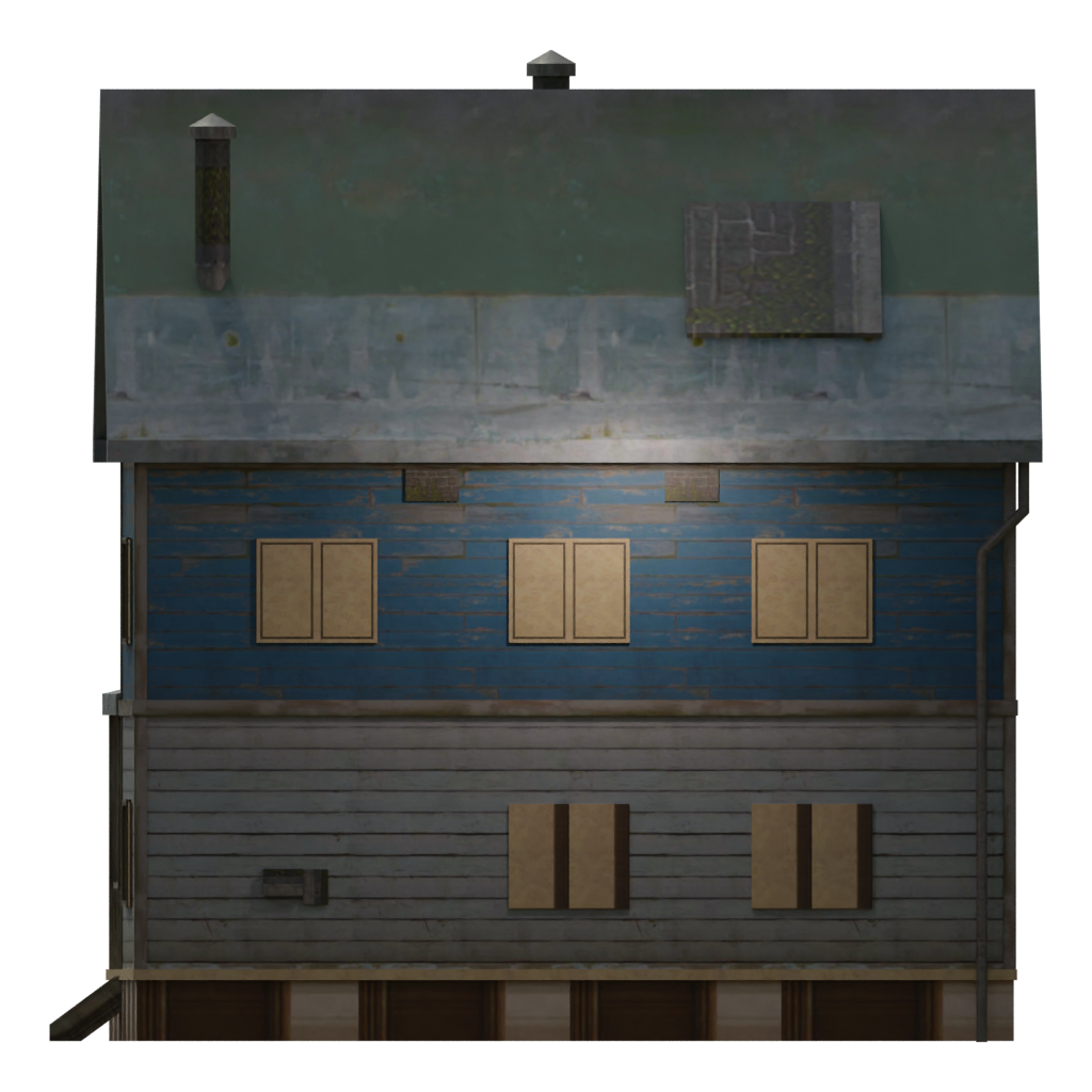 Left view of the Old Abandoned Cottage 3D model
