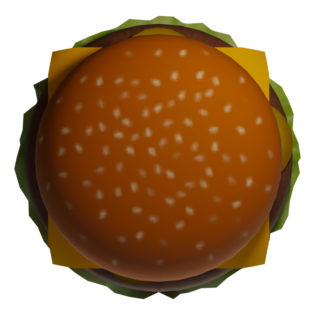 Top view of the Burger Gameready 3D model