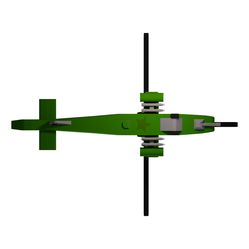 Bottom view of the Ah 1W Cobra Alt 3D model