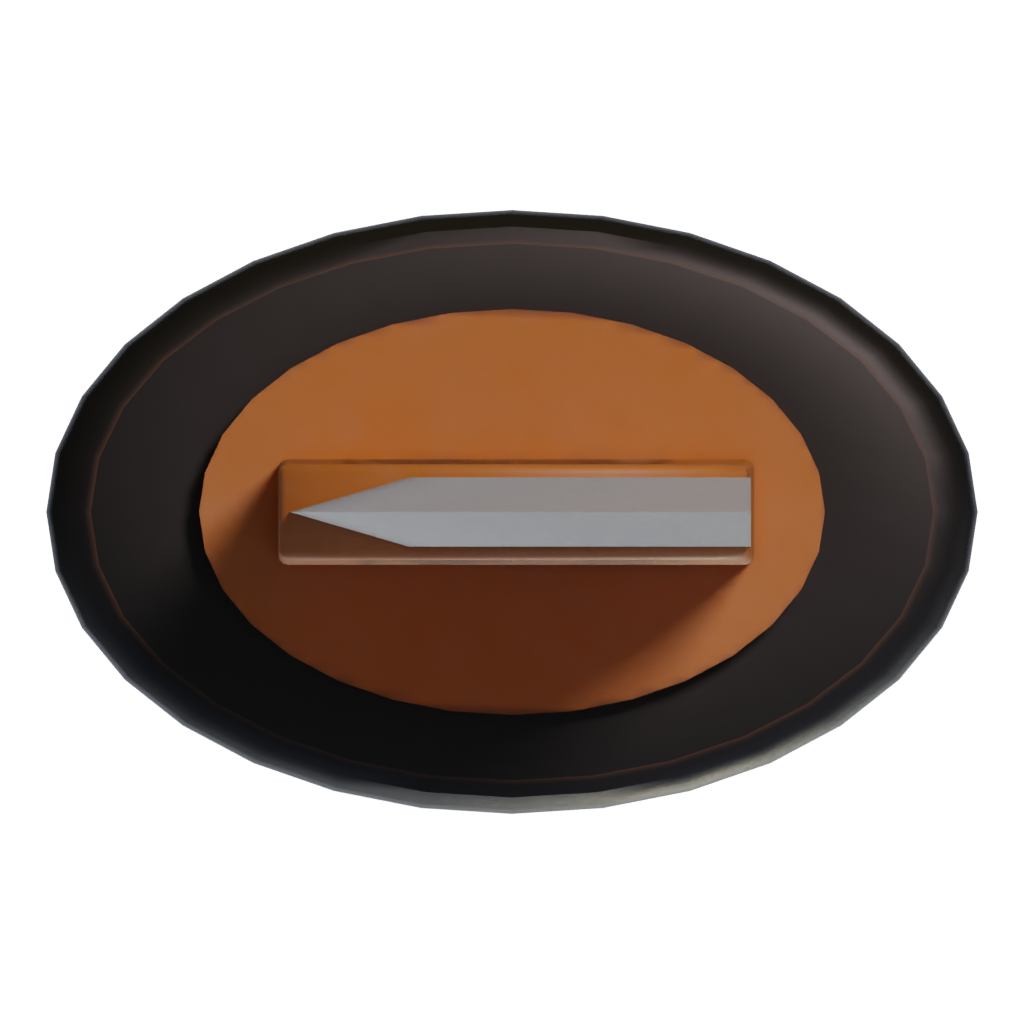 Bottom view of the Japanese Sword 3D model
