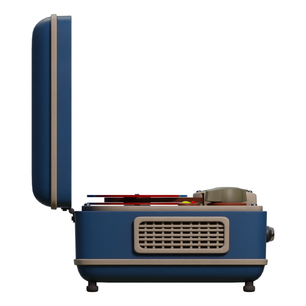 Right view of the Retro Tape Recorder 3D model