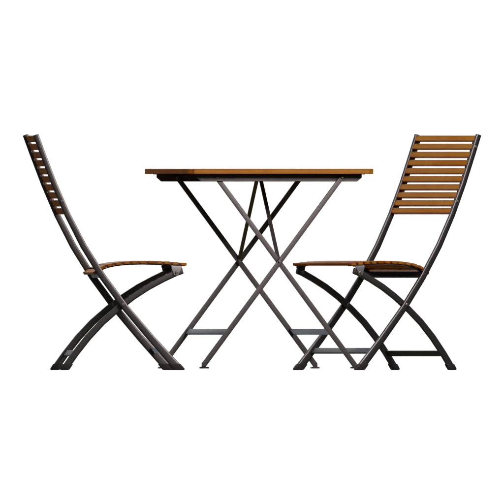 Right view of the Outdoor Table Chair Set 3D model